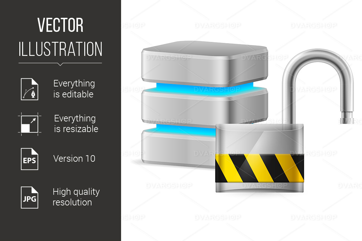 Open Padlock - Computer Security Concept - Vector Image