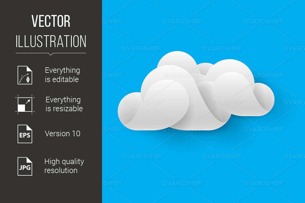 Abstract White Cloud - Vector Image