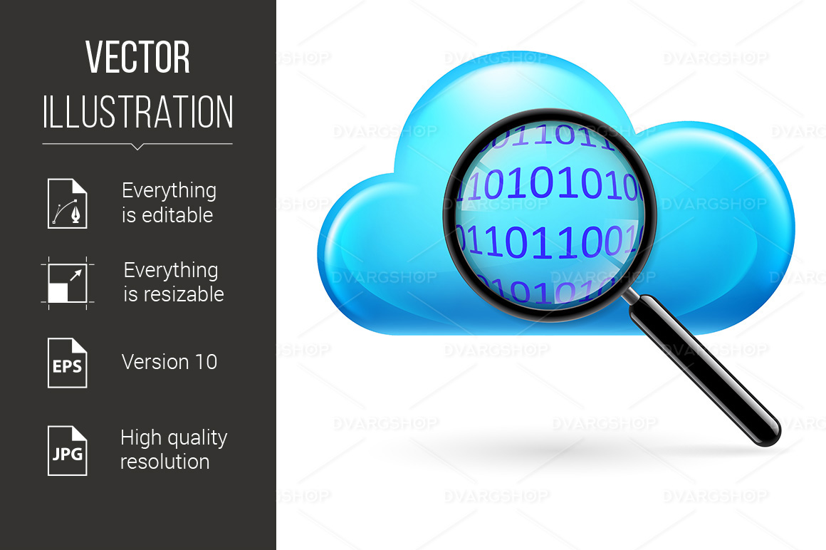 Clouds Digital Search - Vector Image