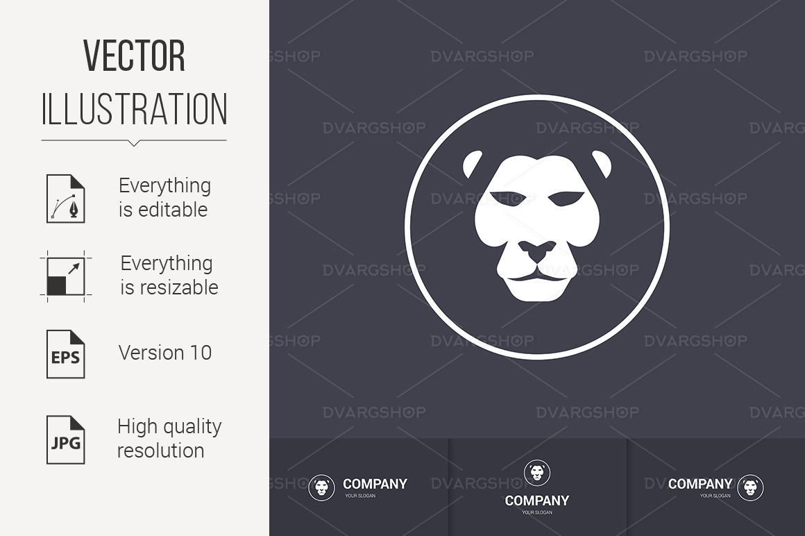 Lion Head - Vector Image