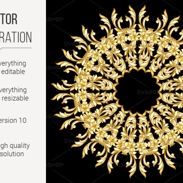 Flower Golden Vectors Templates 117458