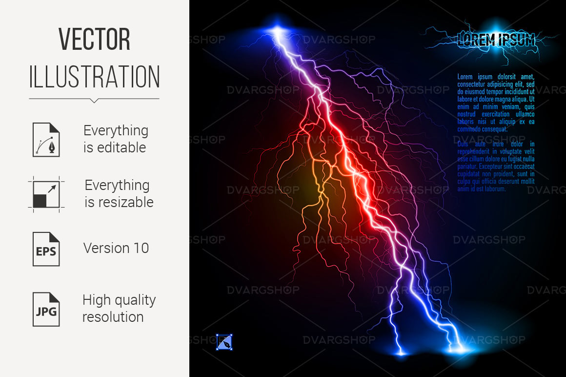 Oblique Lightning Line - Vector Image