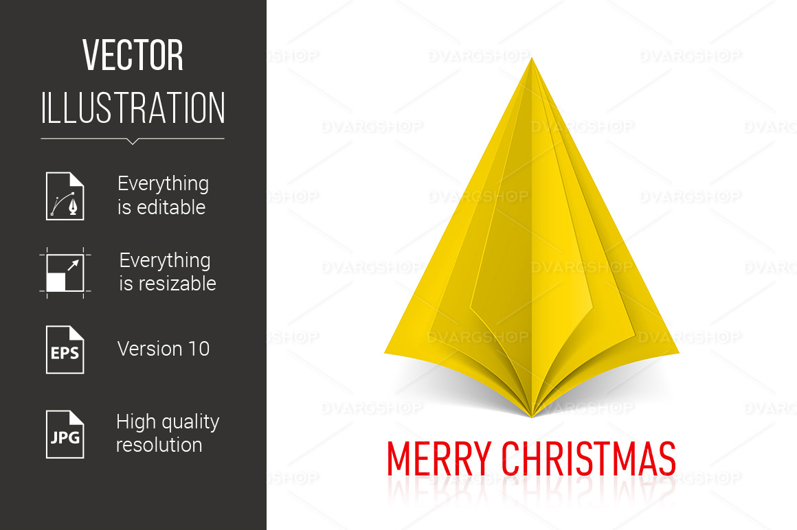 Paper Christmas Tree - Vector Image