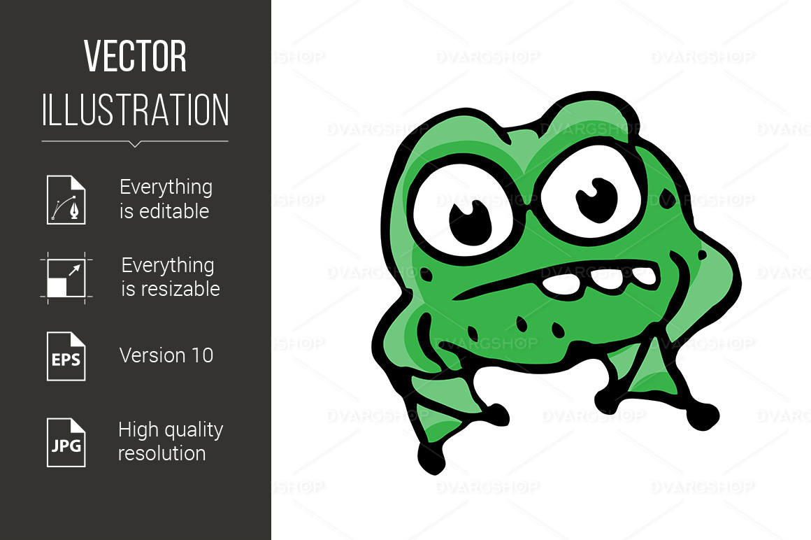 Cartoon Frog - Vector Image