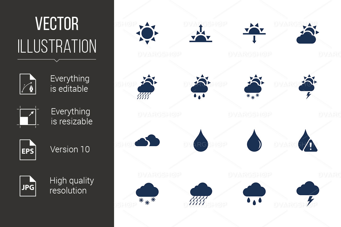 Weather Icons - Vector Image