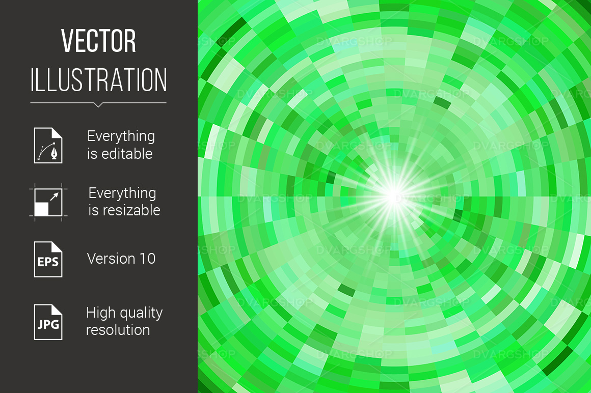 Abstract Green Mosaic Background - Vector Image
