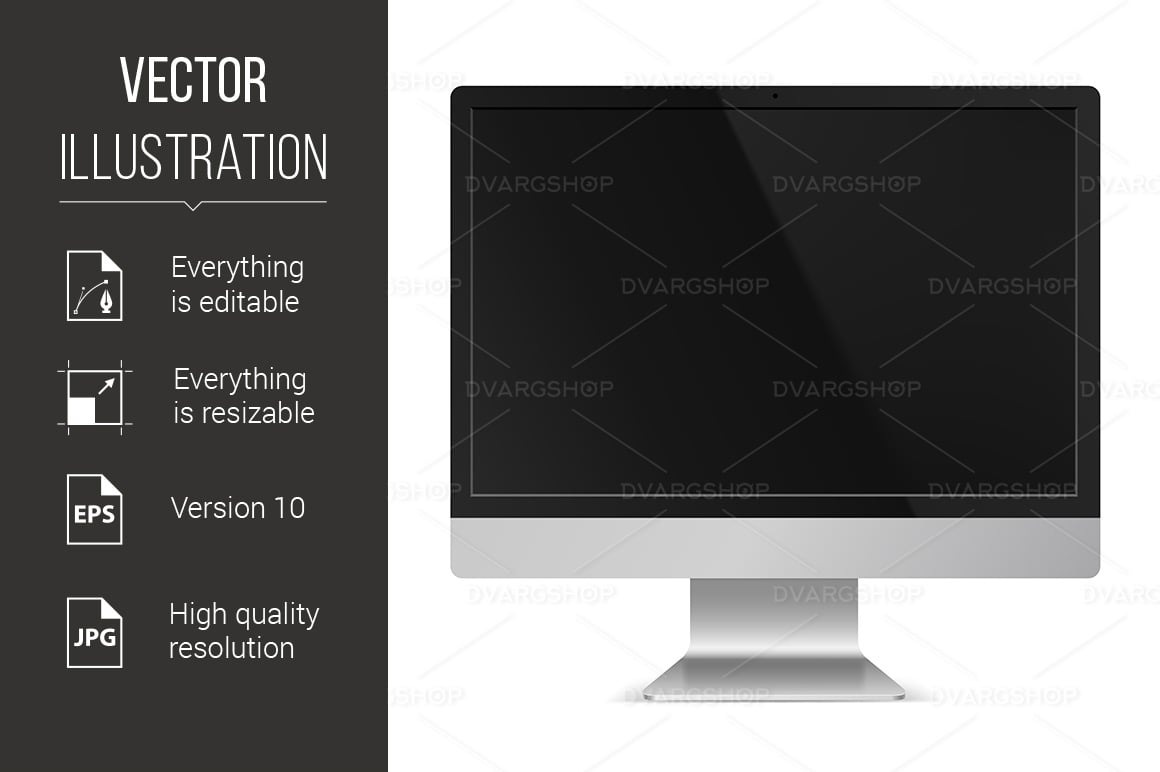 Computer Monitor - Vector Image