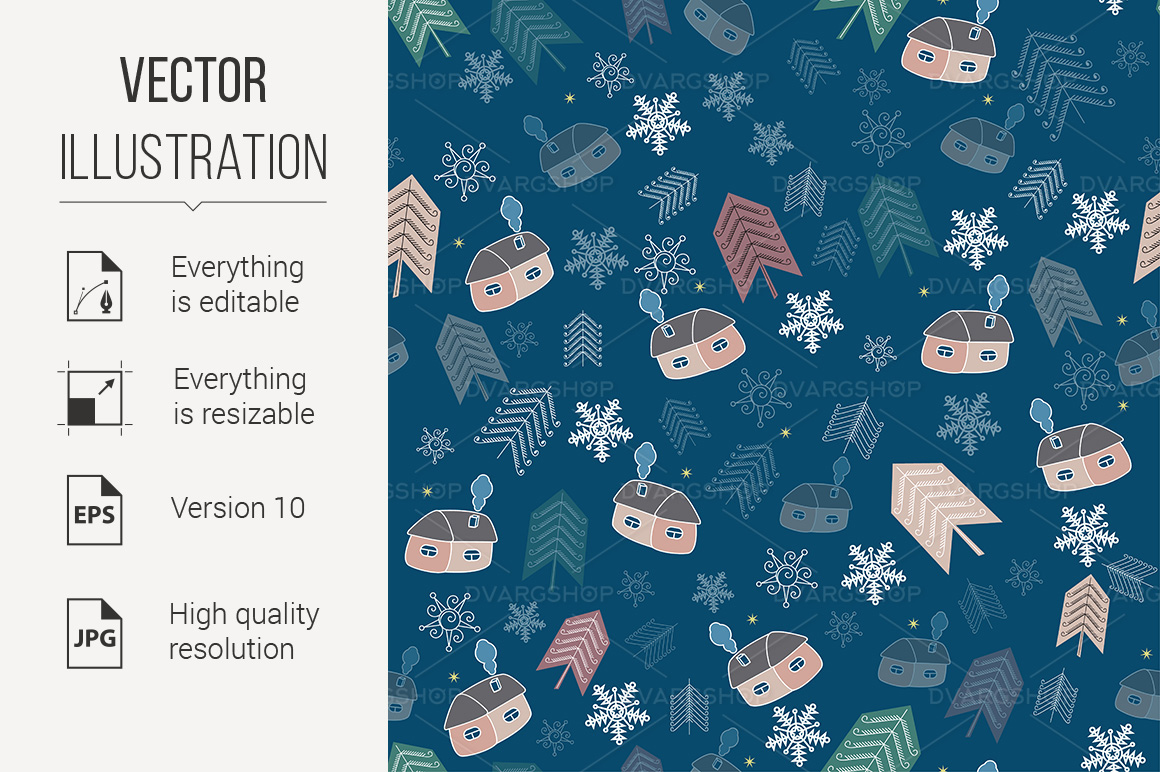 Winter Christmas Background - Vector Image