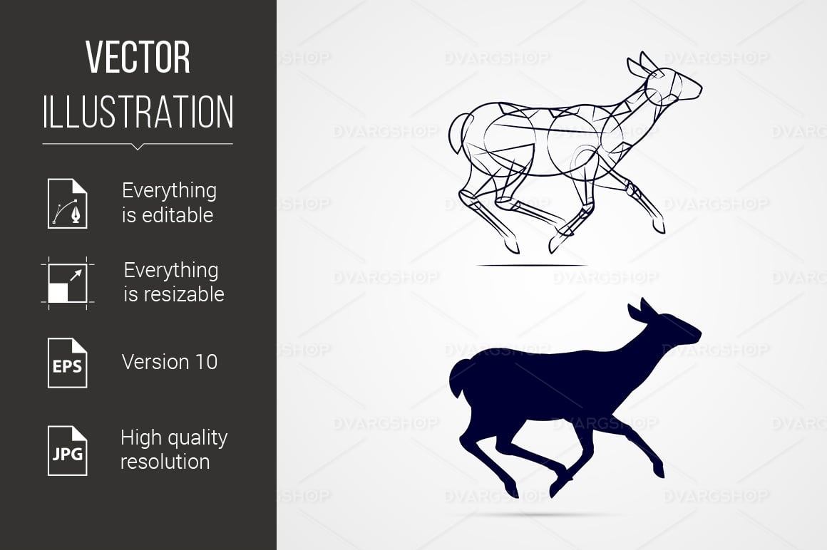 Deer Silhouette - Vector Image