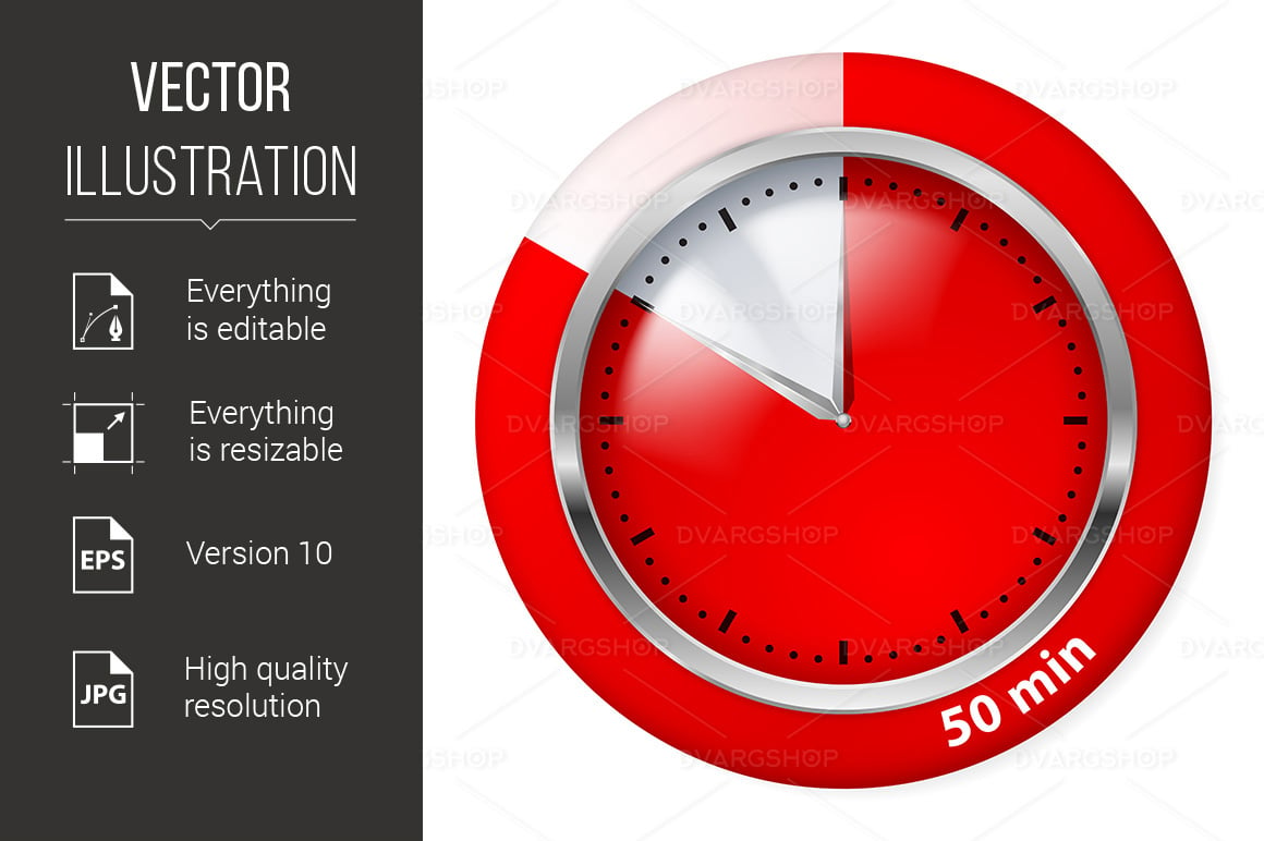 Red Timer Icon - Vector Image