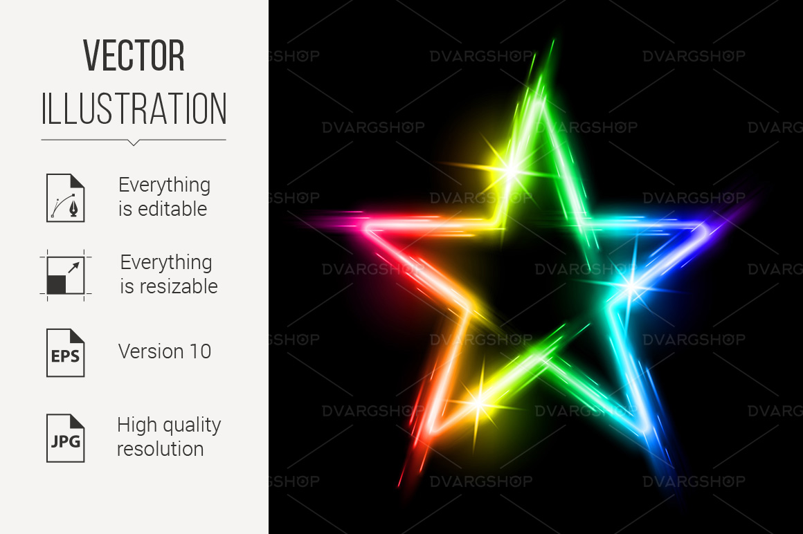 Neon Star - Vector Image