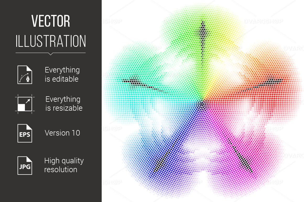 Pentagonal Different Colored Mosaic - Vector Image