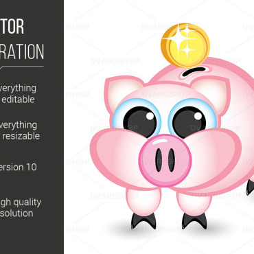 Piggy Bank Vectors Templates 117515