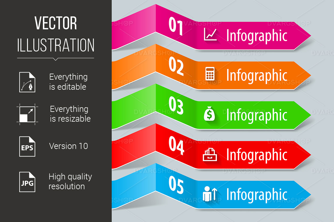 Infographic Paper Color Set - Vector Image