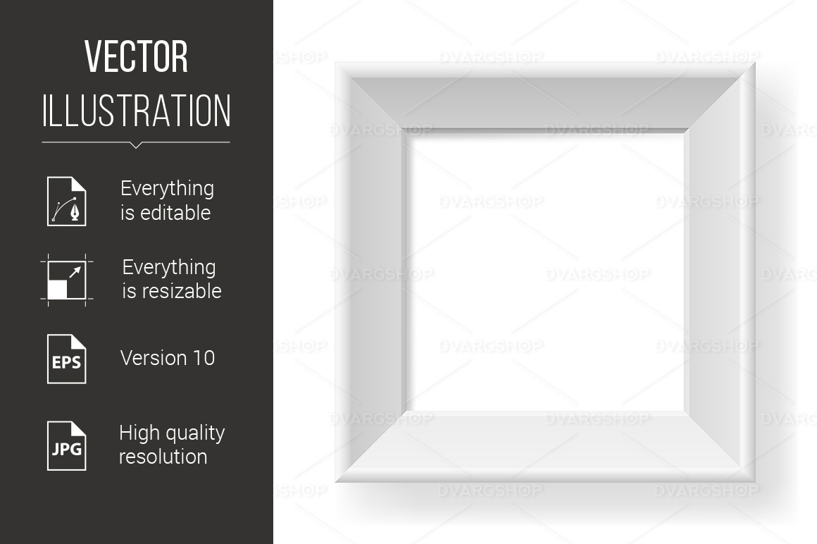 Realistic white Frame - Vector Image