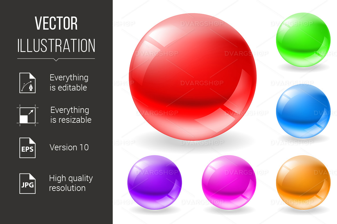 Glossy Spheres - Vector Image