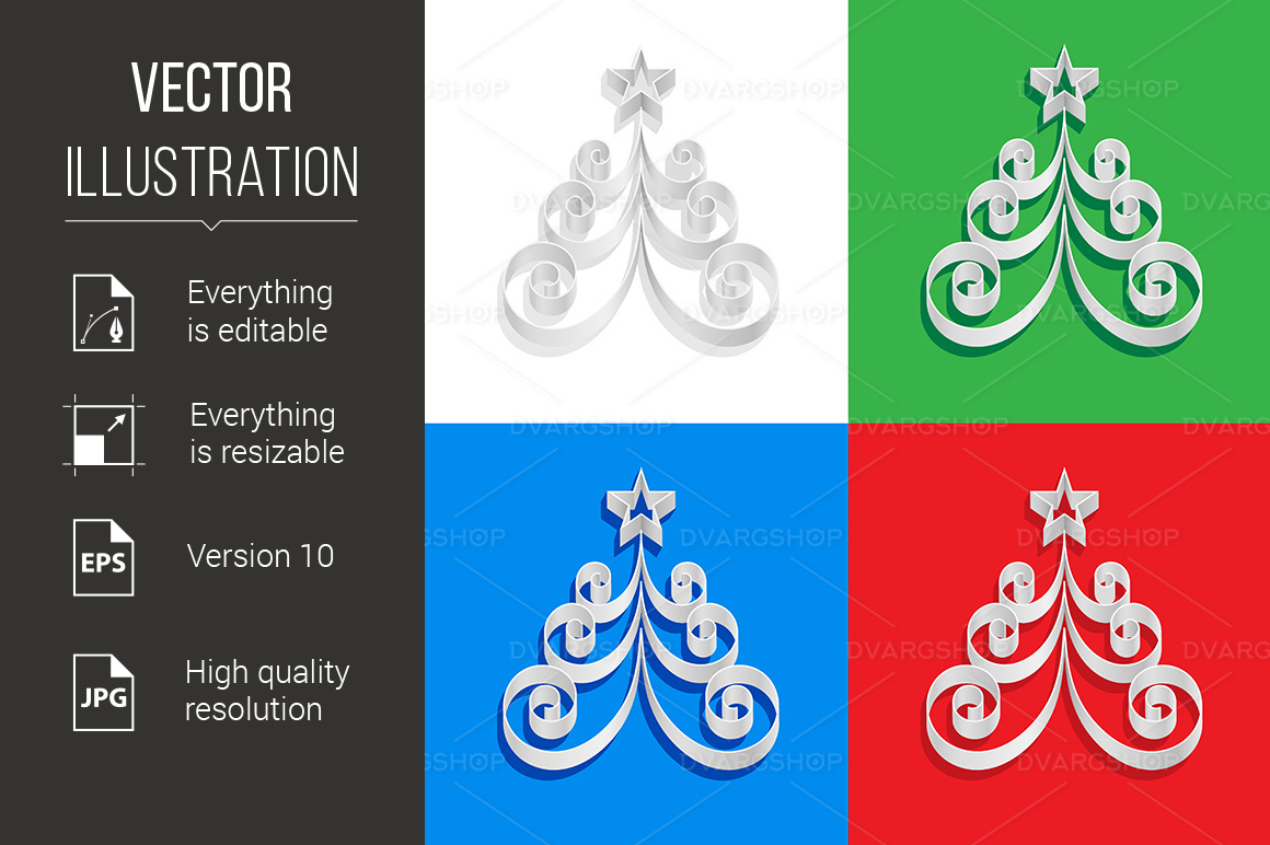 Abstract of Paper Christmas Trees - Vector Image