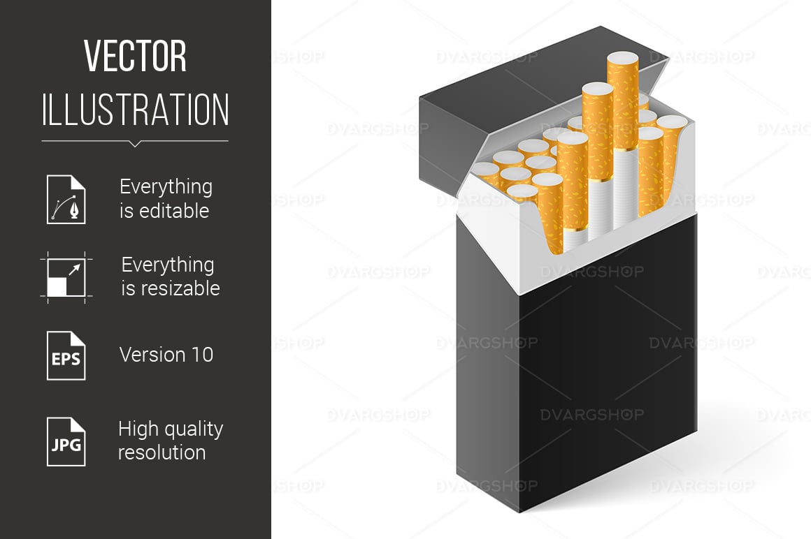 Pack of Cigarettes - Vector Image