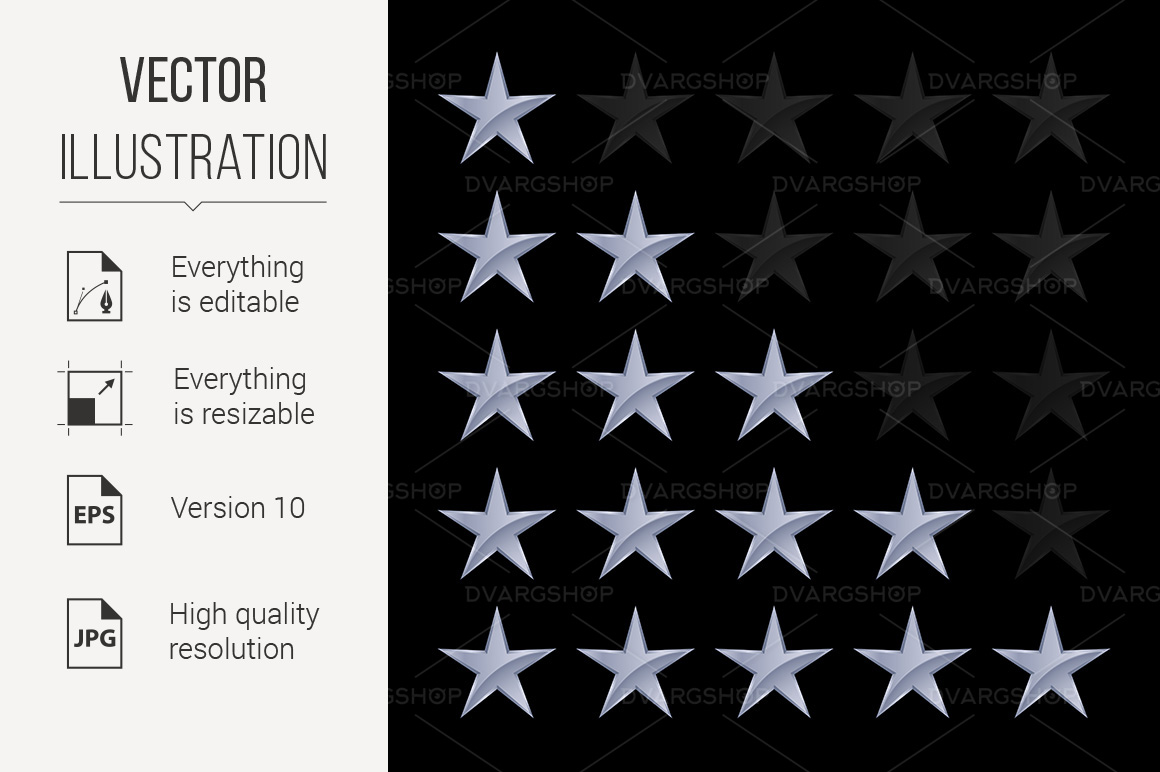 Simple Stars Rating - Vector Image