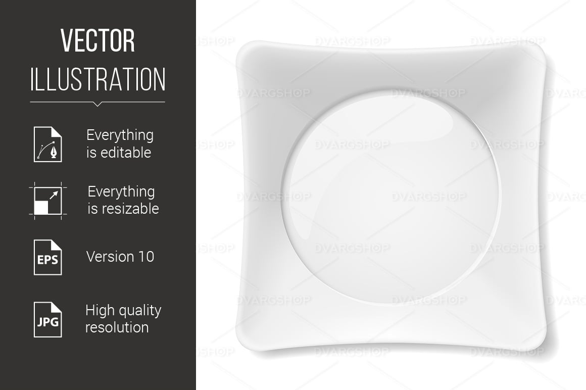 White Plate - Vector Image