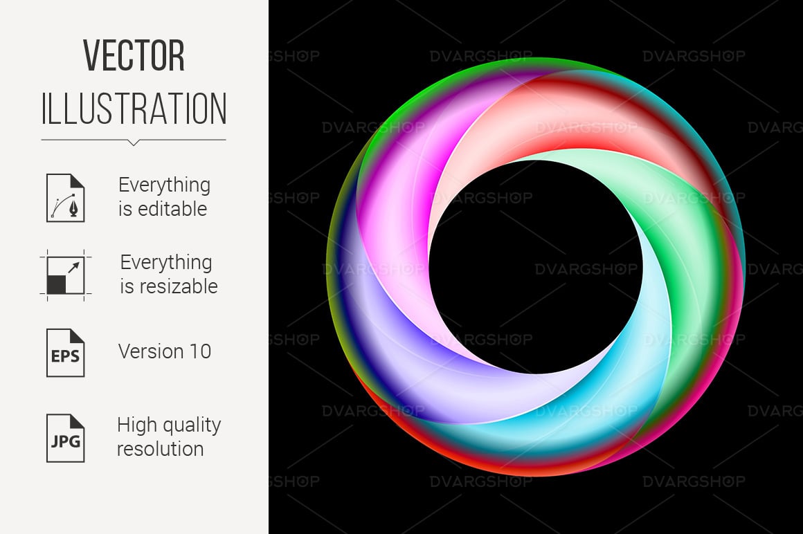 Colorful Spiral Ring - Vector Image