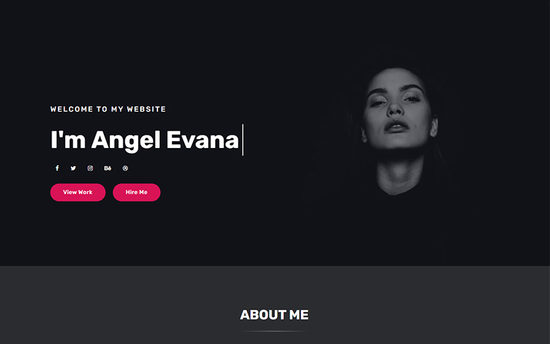 Evana - Personal Portfolio Landing Page Template