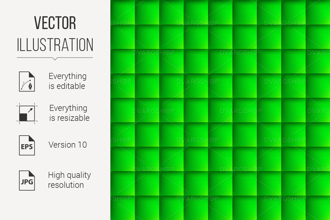 Abstract background with squares in green - Vector Image