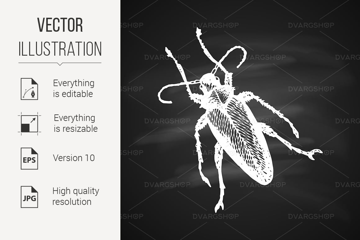 Longhorn Beetle Icon - Vector Image