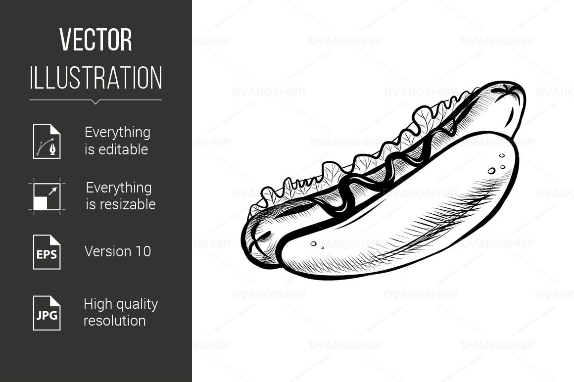 Hot Dog - Vector Image