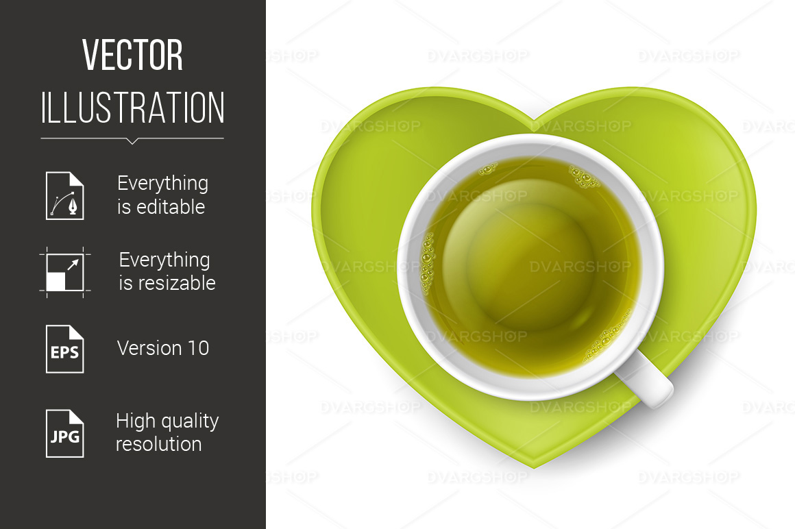 Romantic Tea Drinking - Vector Image