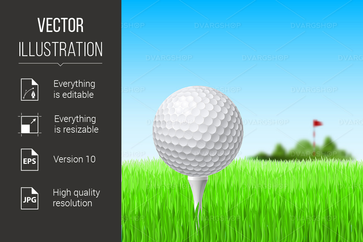 Golf Ball - Vector Image