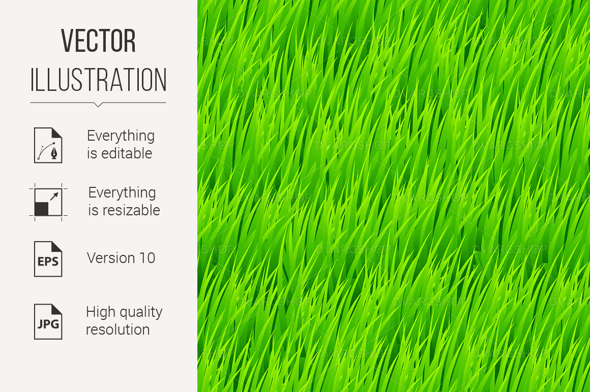 Fresh Grass Seamless - Vector Image