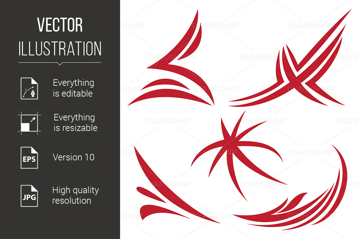 Abstract Red Signs - Vector Image