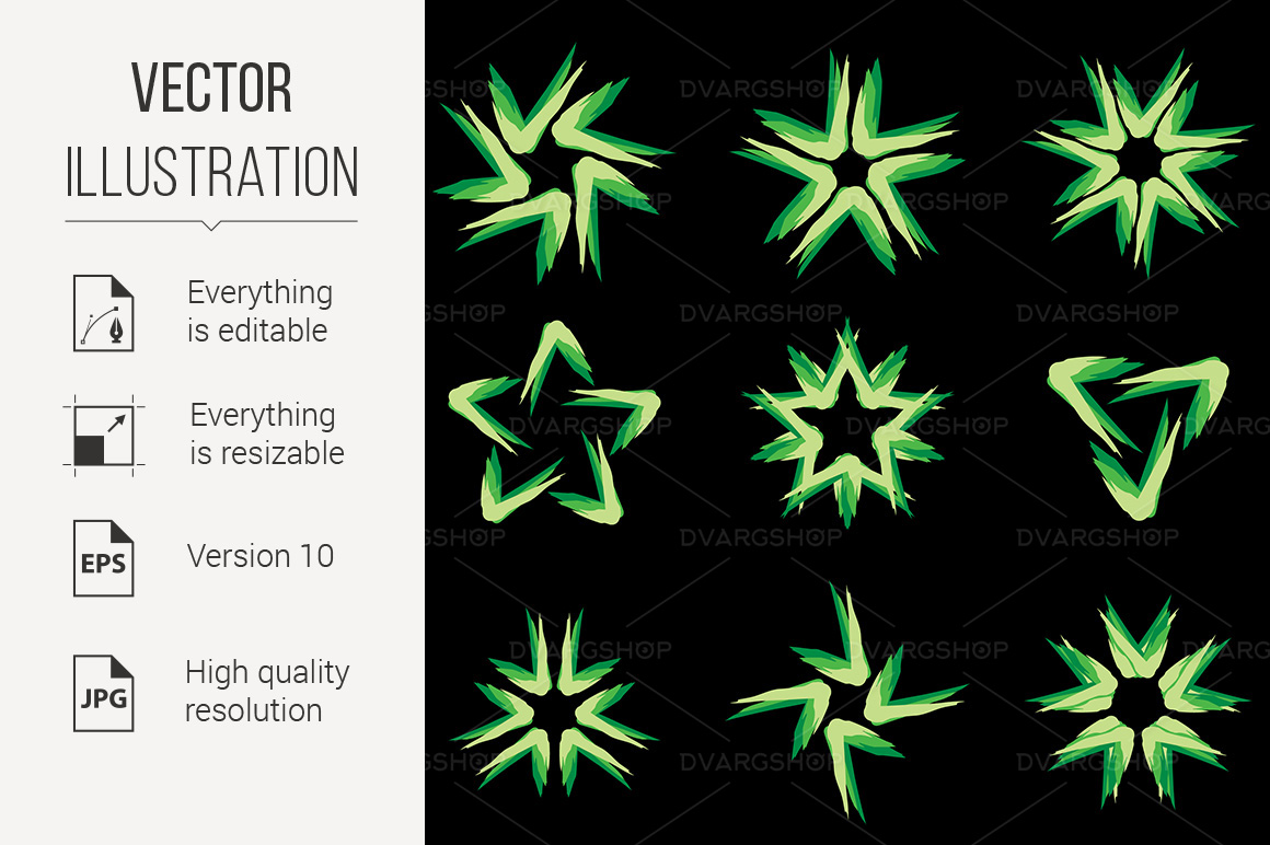 Set of different stars icons #8 - Vector Image