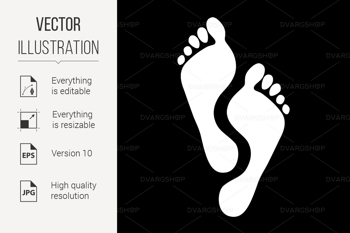 Footprints - Vector Image