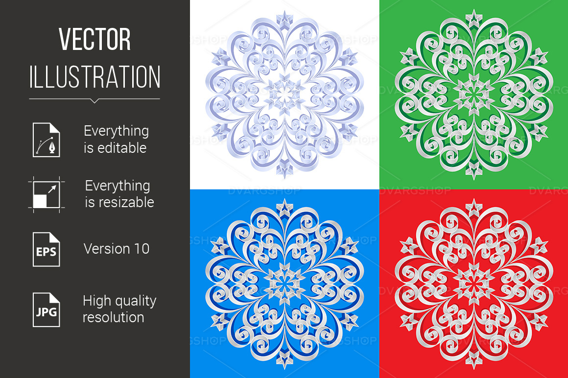 Abstract beautiful snowflakes - Vector Image