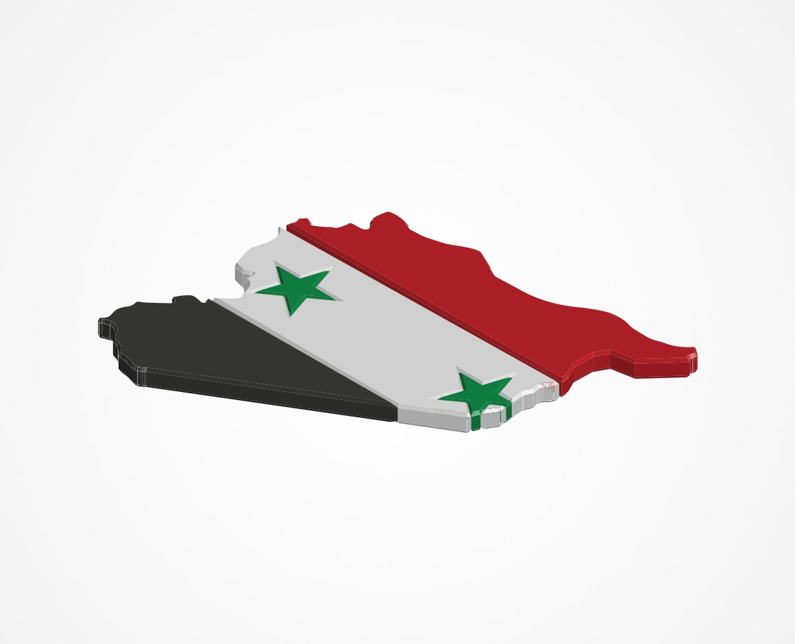 3D Syria Country Map - Illustration