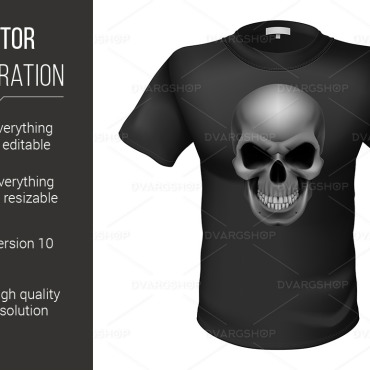 Shirts Skull Vectors Templates 117745