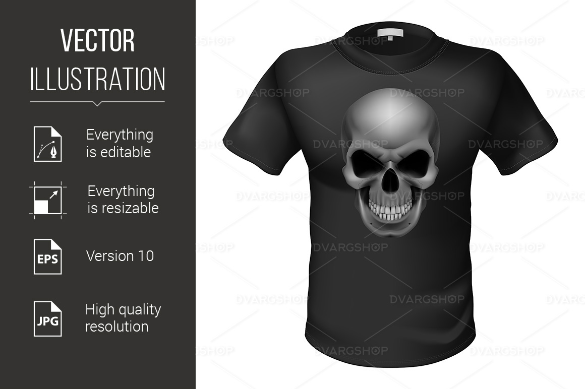 Black  T-shirt - Vector Image