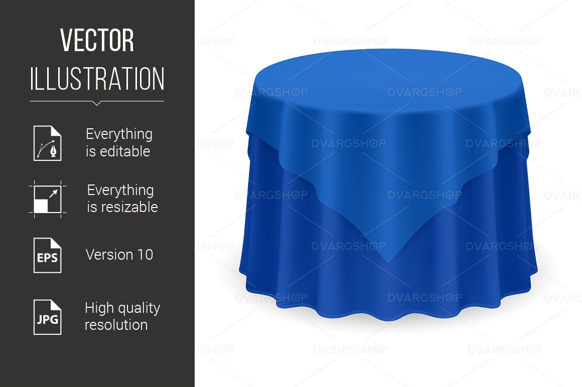 Round Tablecloth - Vector Image