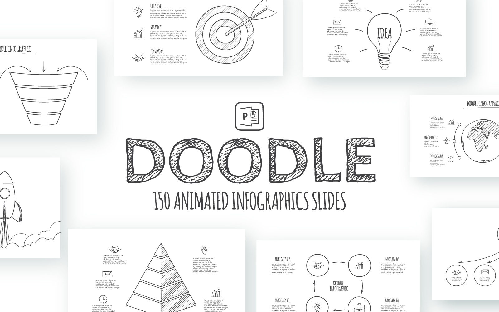 Doodle Animated Infographics PowerPoint template