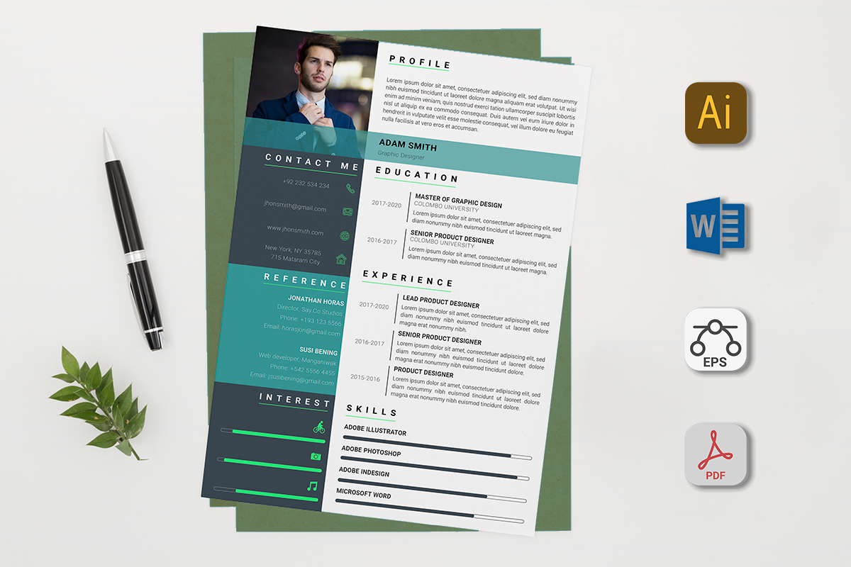 Minimal Clean Resume with Cover Letter Resume Template