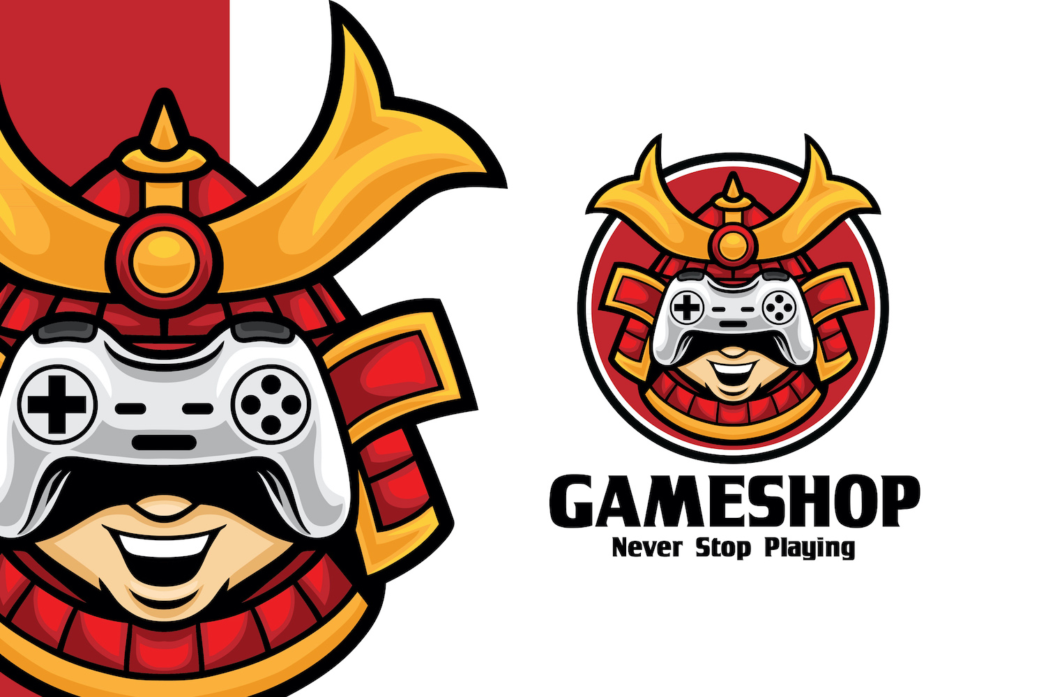 Samurai Game Shop Logo Template