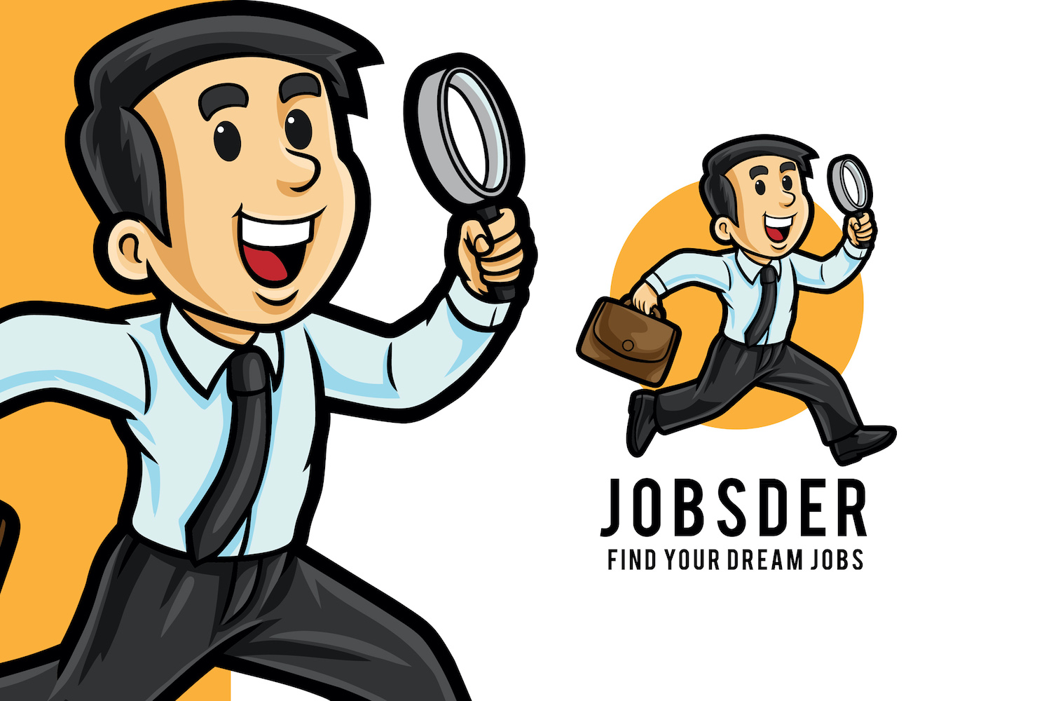 Job Seeker Mascot Logo Template