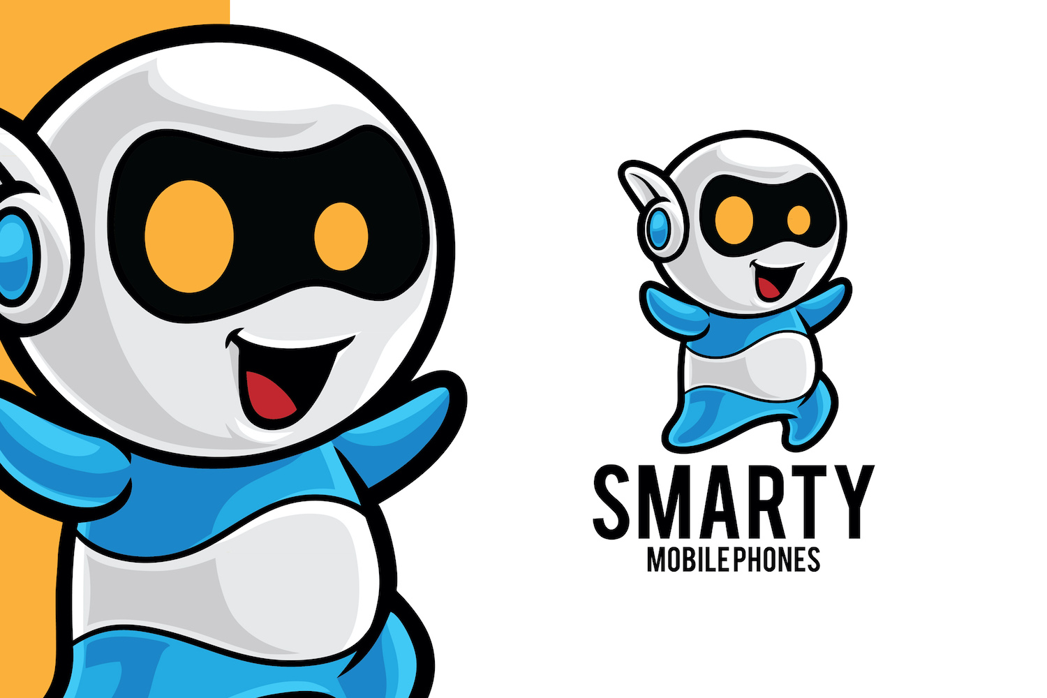 Smartphone Robot Mascot Logo Template