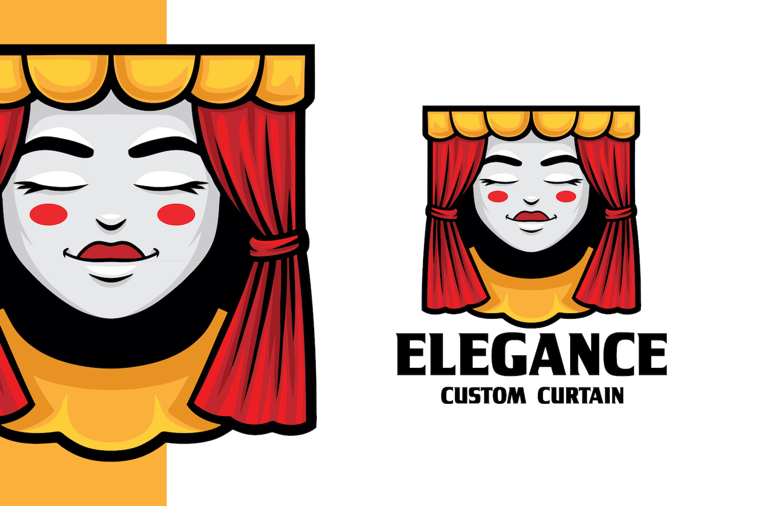 Elegance Curtain Mascot Logo Template