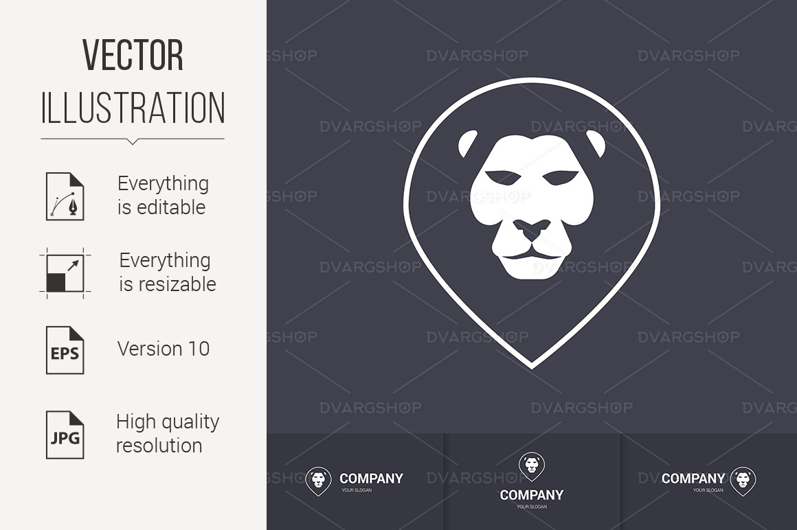 Lion Head - Vector Image