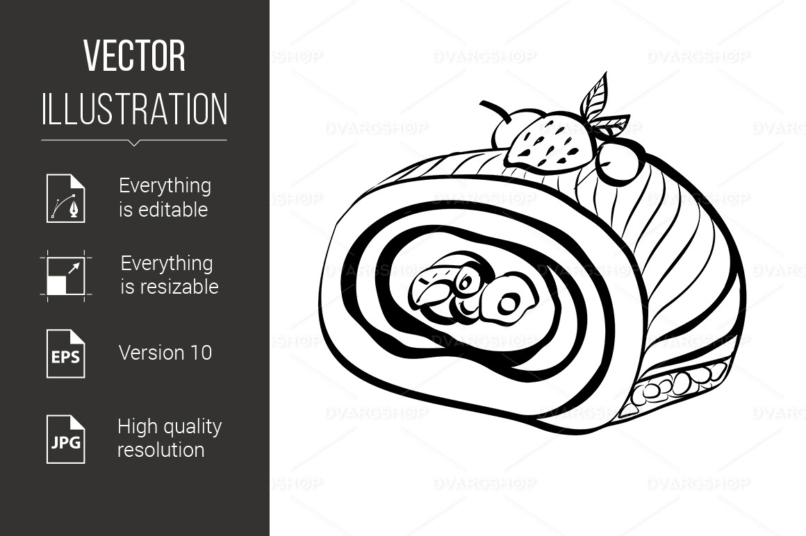 Sketch of Food - Vector Image