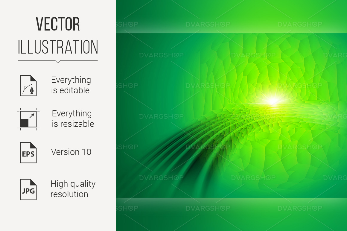 Futuristic Green Digital Background - Vector Image