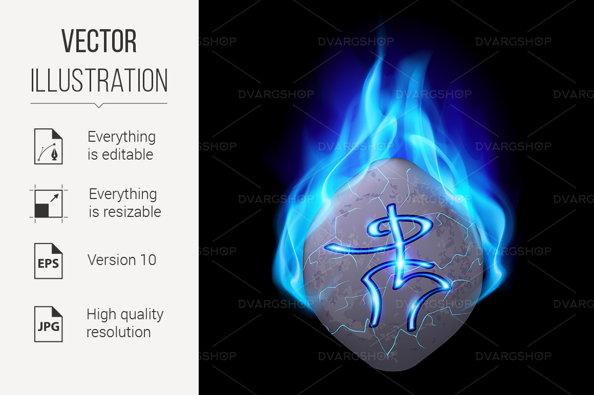 Runic Stone - Vector Image